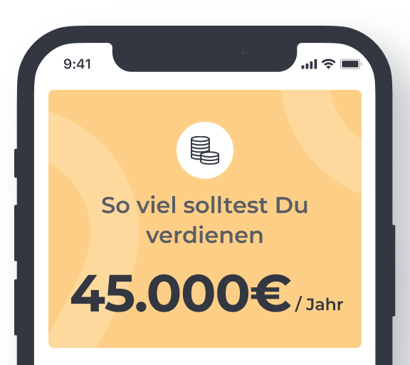 A phone displaying a salary checker